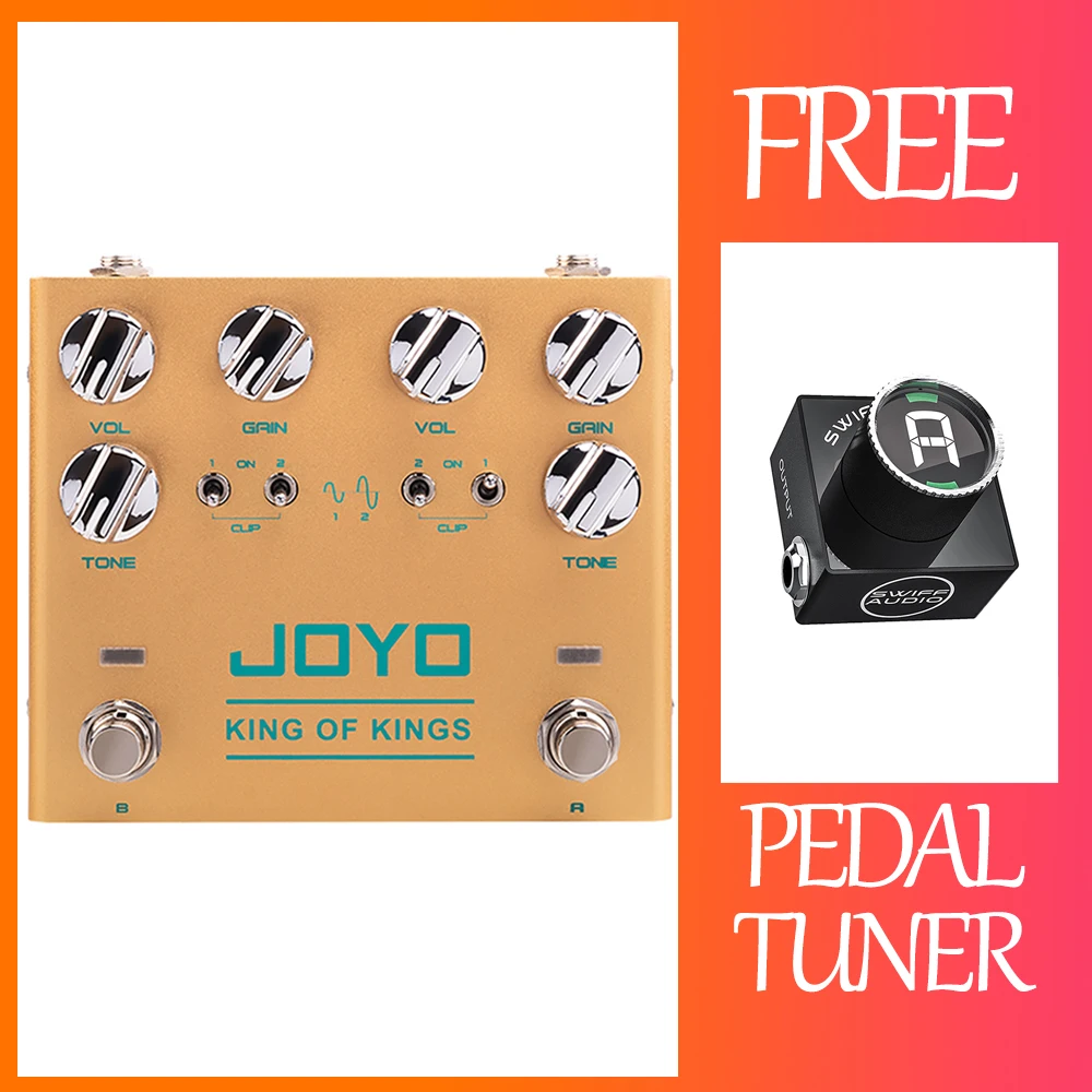 

JOYO Guitar Effect Pedal R-20 KING OF KINGS Vintage Overdrive Pedal Dual Crunch Pure Analog Circuit Independent Clipping
