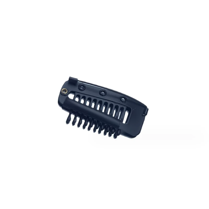 10PCS 3.6cm 10 Teeth Snap Clips with Safety Pin For Human Hair Bangs Snap Hair Clips For Extensions Metal Comb For Closure