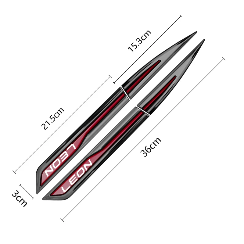 시트 레온 Mk1 Mk2 Mk3 Mk4 스타일용 금속 스티커, 자동차 사이드 윙 펜더 데칼, 차체 외부 액세서리