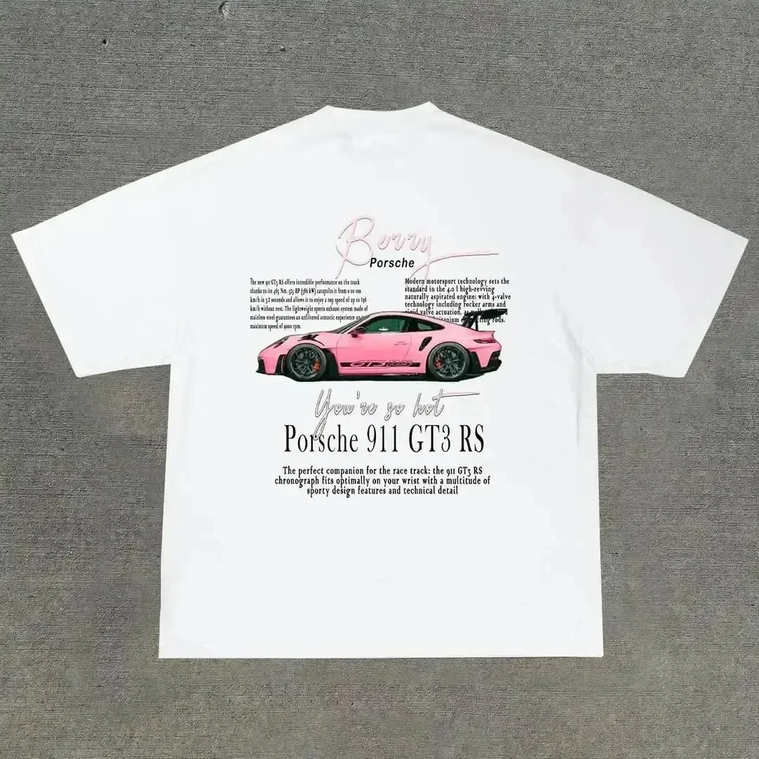 Cotton T Shirt T Shirt Casual Cotton Classic Fashion Design Car letter pattern print T-shirt O-neck short-sleeved summer aesthetic popular y2k tops tee t shirt,cotton t shirt