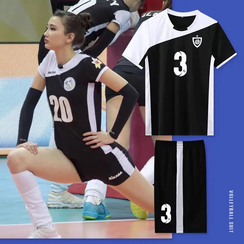 New Volleyball Jersey Suit For Men girls Team Volleyball Sports Clothing Men Short Sleeve Training Uniform Print Number