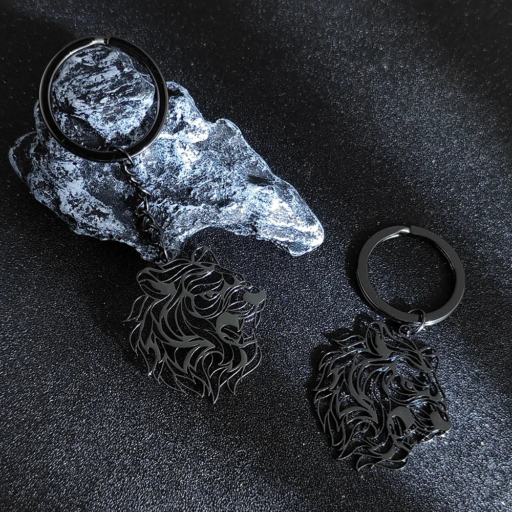 18K Gold-Plated Stainless Steel Tiger Head Pendant - Waterproof and Non-Fading Keychain Accessory