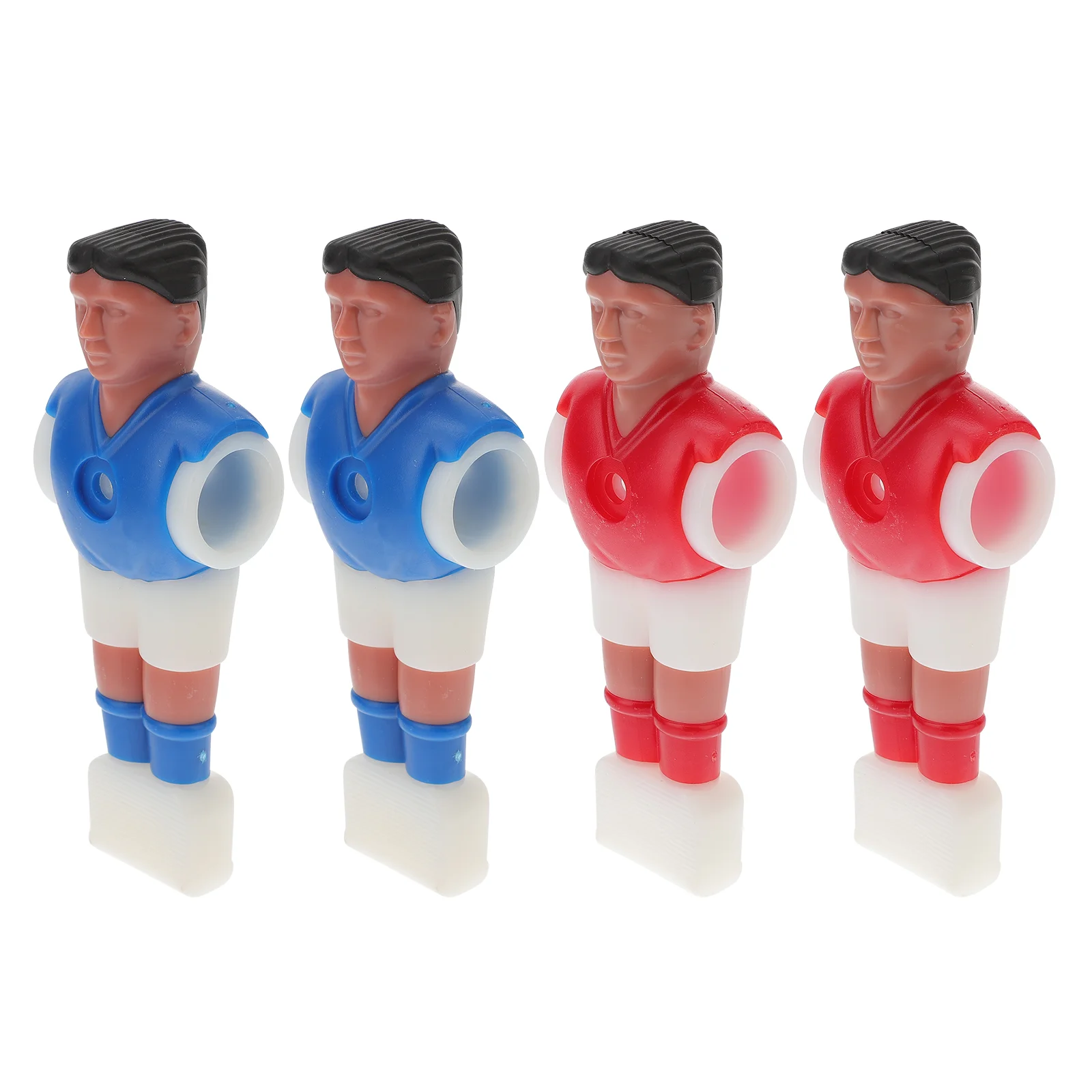 4pcs Football Tabletop Figures Replacement Soccer Game for Indoor ( Red Blue ) Black and white