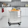 Seville Classics UltraHD Heavy Duty Rolling Cabinet Workbench Table w/Solid Wood Top, Workstation Garage,Office,Workshop,Granite 3