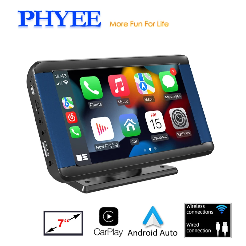 7 Inch Car Monitor CarPlay Reversing Camera Screen Android Auto