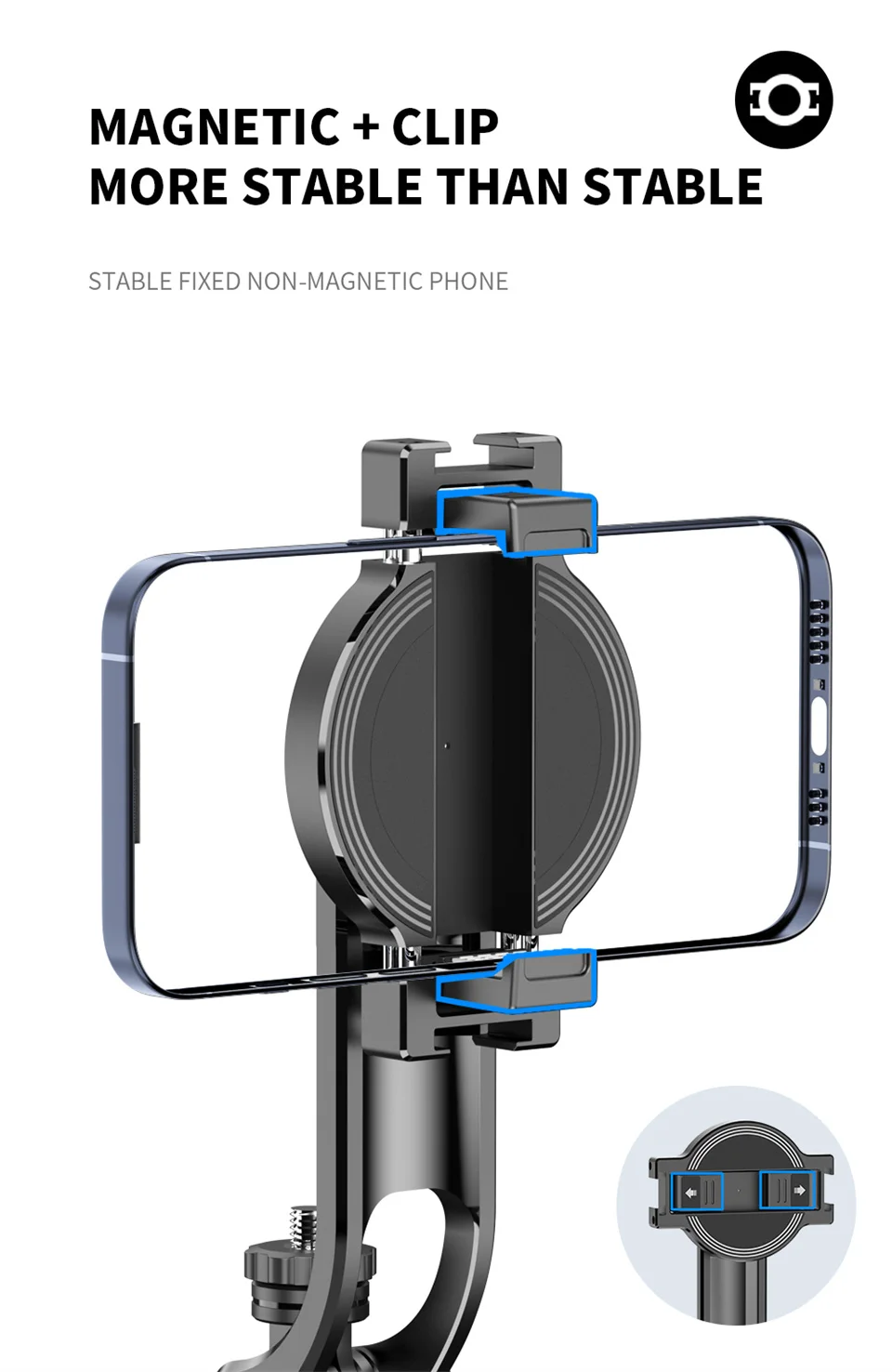 Description Picture 5 of item2025 New Magnetic Selfie Stick Tripod with Bluetooth remote For Cellphone For iPhone 14 13 12 Pro Max For HUAWEI Iconic Brand SAMSUNG