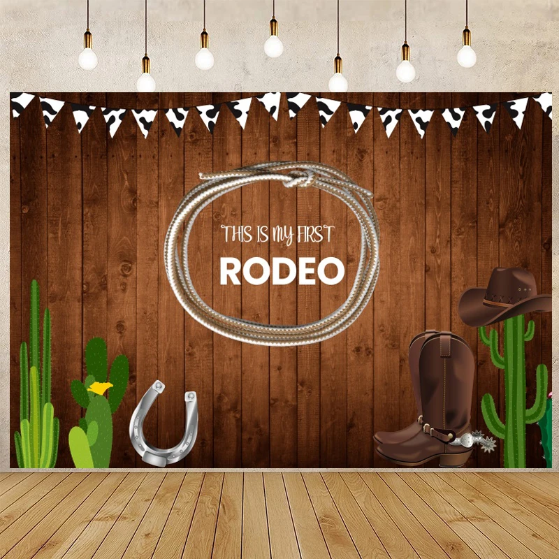 Brown Wood Board Wall Wild One Background Photography My First Rodeo Newborn Shower Fondali Home Decor Banner