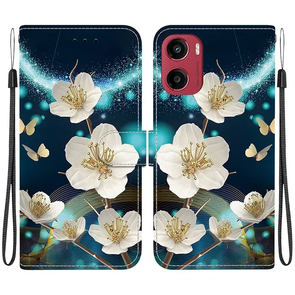 Elegant Butterfly Flower Pattern Leather Wallet Flip Case Phone Cover