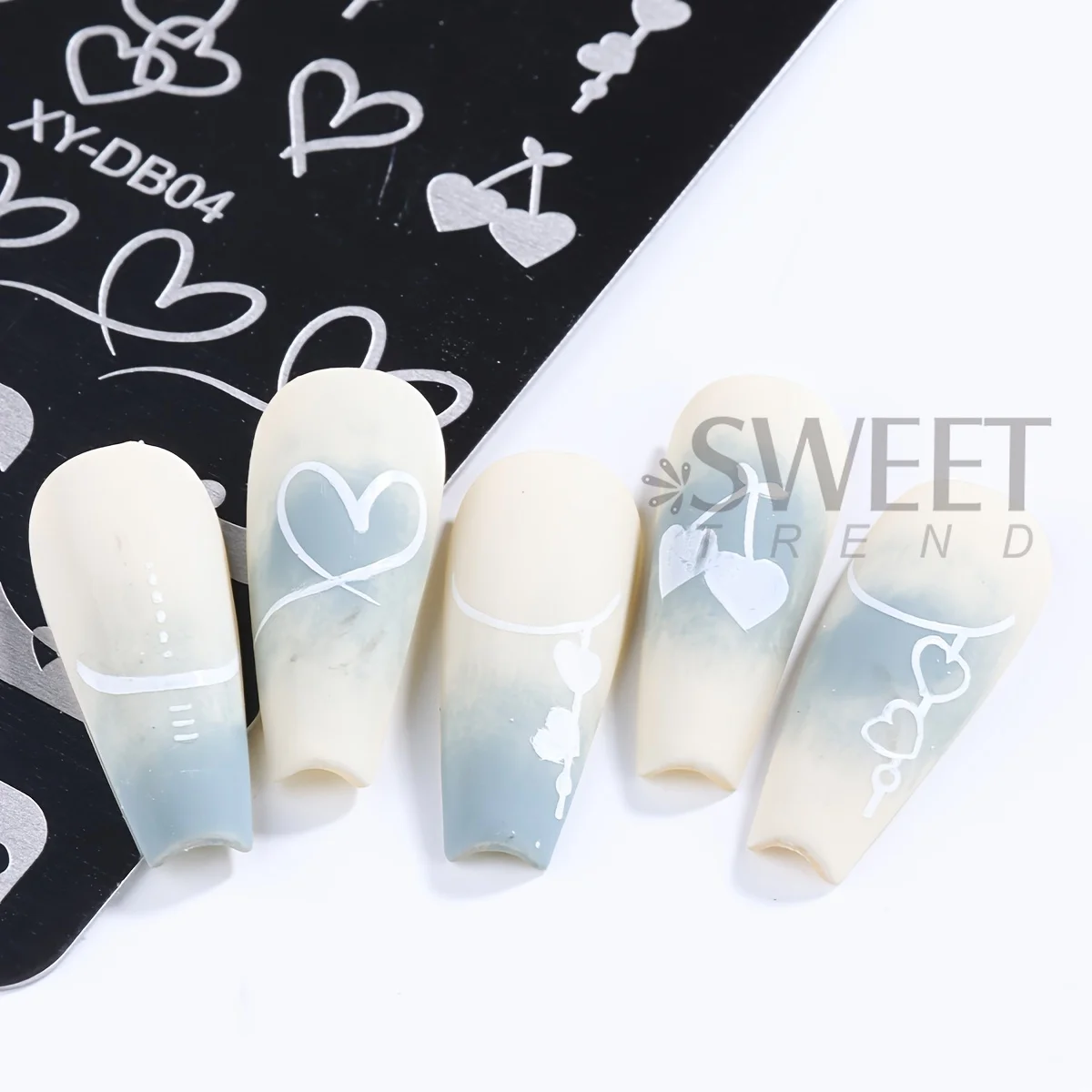 1pc French Tip Nail Art Stamping Plate Love Heart Star Moon Patterns Nail Printing Stainless Steel Stencil Template For Manicure