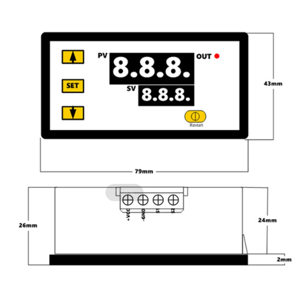 Digital Temperature Control LED Thermostat Regulator with Heat/Cooling Function