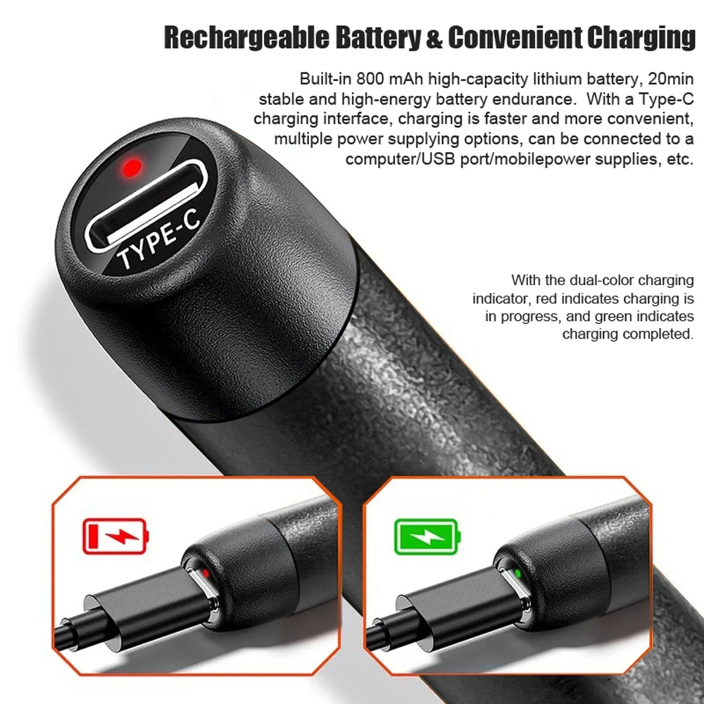 Fer à souder USB rechargeable 800mAh Type-C 450°C