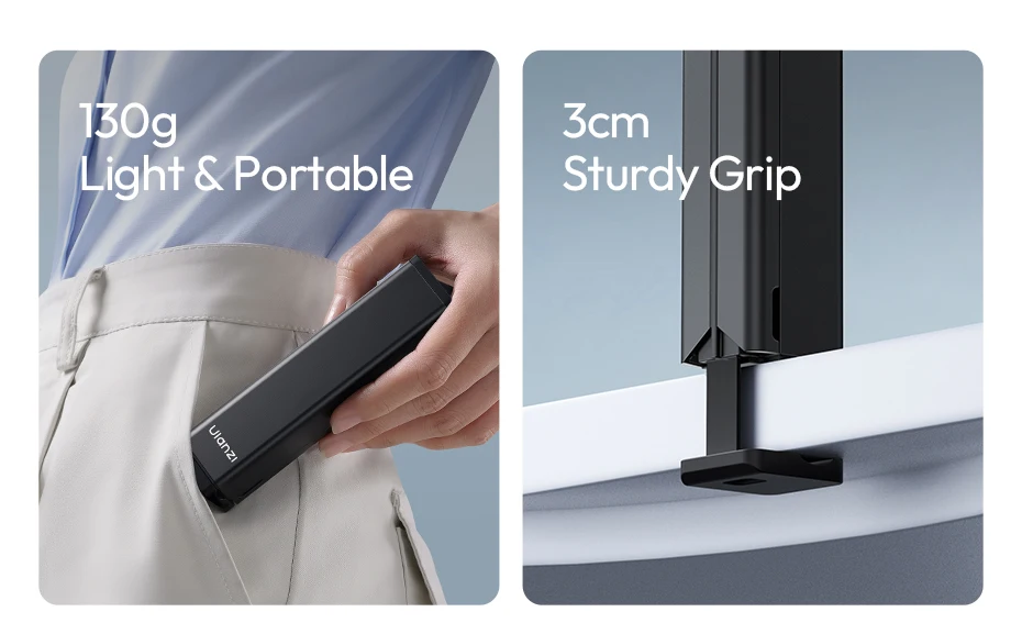 Travel Phone Holder Foldable Tripod with Phone Clip & Bottom Clamp for Multi-ang