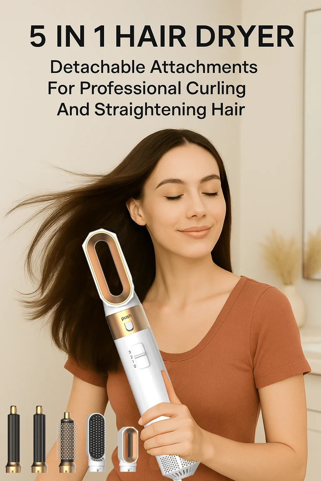5-in-1-Trockner- und Styling-Set mit professioneller Heißluftbürste und Haarglätter zum Locken und Glätten_voghion.com