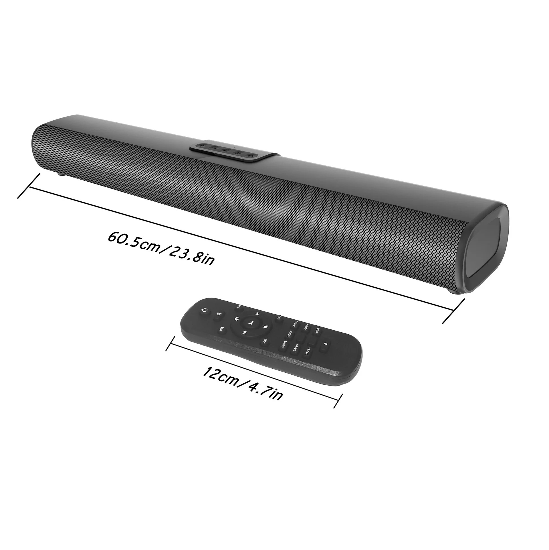 50W High-power TV Sound Bar 3D Surround Sound Home Theater Bluetooth Speaker Supports Coaxial HDMI Input with Remote Control