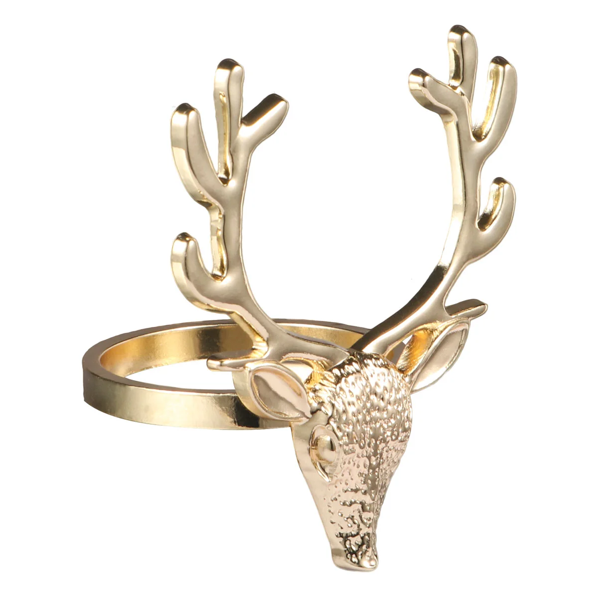 

4 Pcs Wreath Christmas Deer Head Napkin Buckle Ring Table Supplies Party Holder