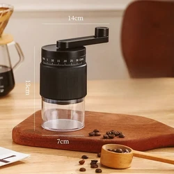 Portable Wireless Electric Coffee Bean Grinder with 30 Adjustable Settings (Manual Black)