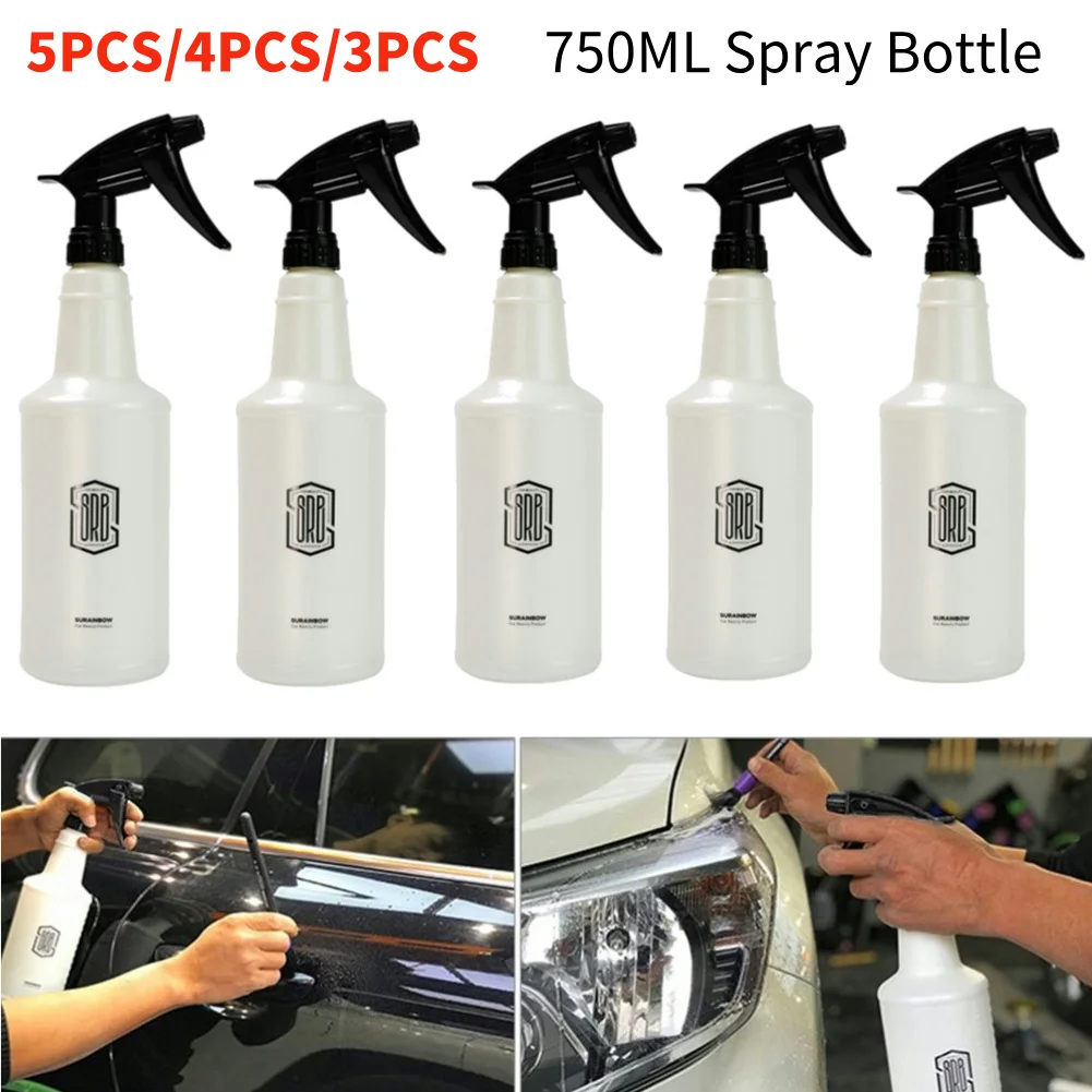 5-1PC Car Washing Hand Pressure Spray Bottle 750ml Sprayer High Corrosion Resistance Pressurized Car Wash Garden Spray Bottle