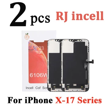 2 Pezzi Display LCD Touch Digitizer Incell RJ per iPhone X XS XR 11 12 Mini 13 Pro 14 Plus 15 16 17 - Ricambio Schermo