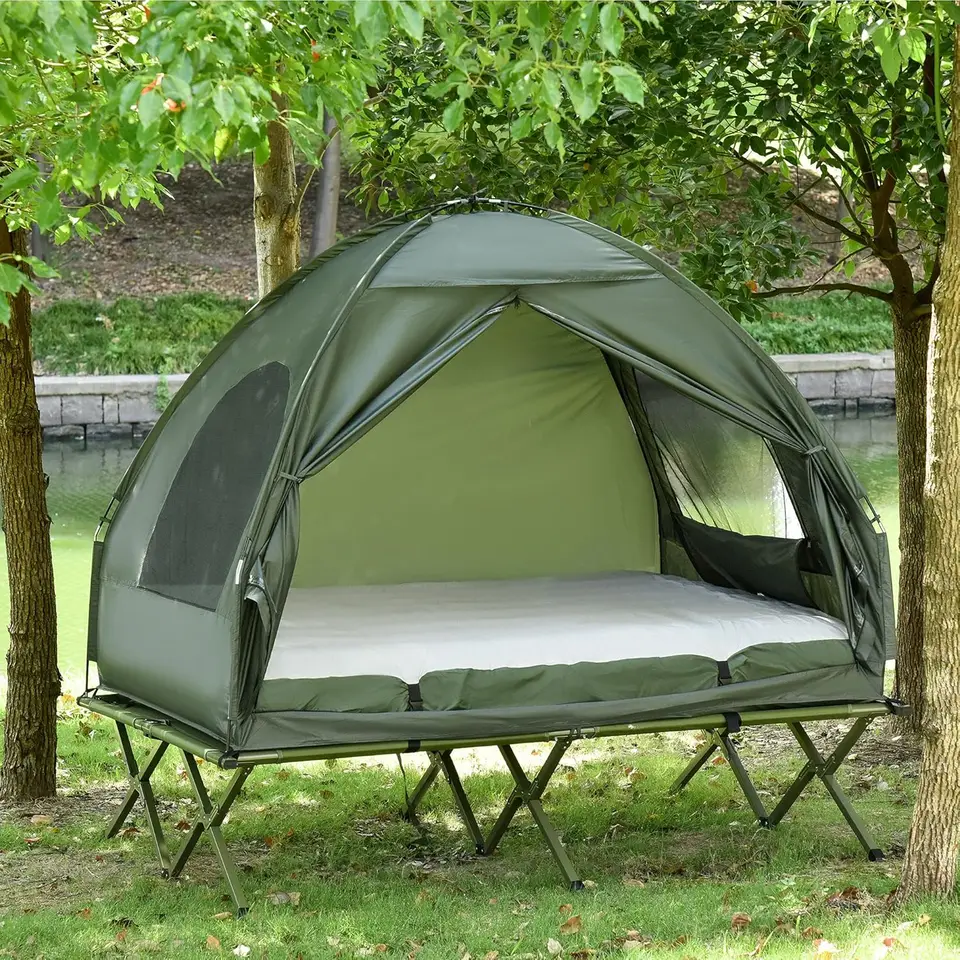 Foldable Camping Cot with Tent and Air Mattress