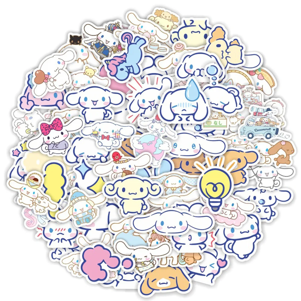 10/35/78pcs Cute Cinnamoroll Cartoon Stickers for Girls Kids Decorative Scrapbooking Laptop Phone Kawaii Kids Sticker Decals Toy