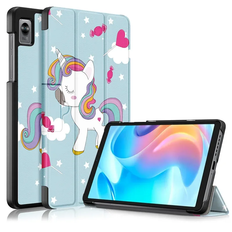 

PU Leather Cover for Realme Pad Mini 8.7" 2022 Case Cute Painted Kids Case for Coque Realme Pad Mini Case Fold Stand Cover