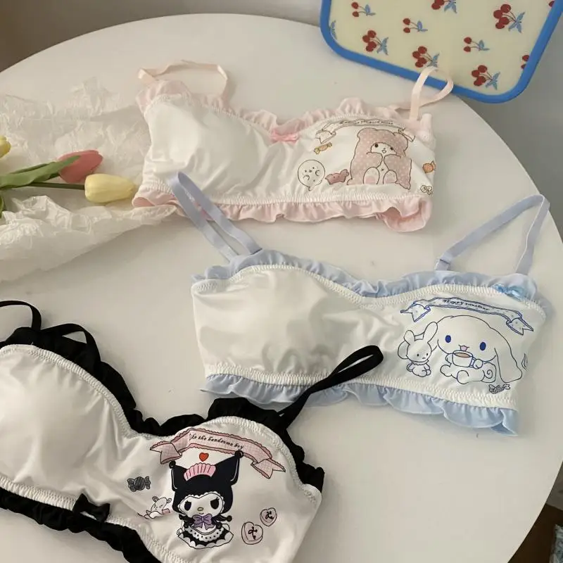 Sanrio Hello Kitty Melody Women Cute Underwear Bras & Briefs 2 Pcs Sets,  without Steel Support Triangle Cup, Sweet Lingerie - AliExpress