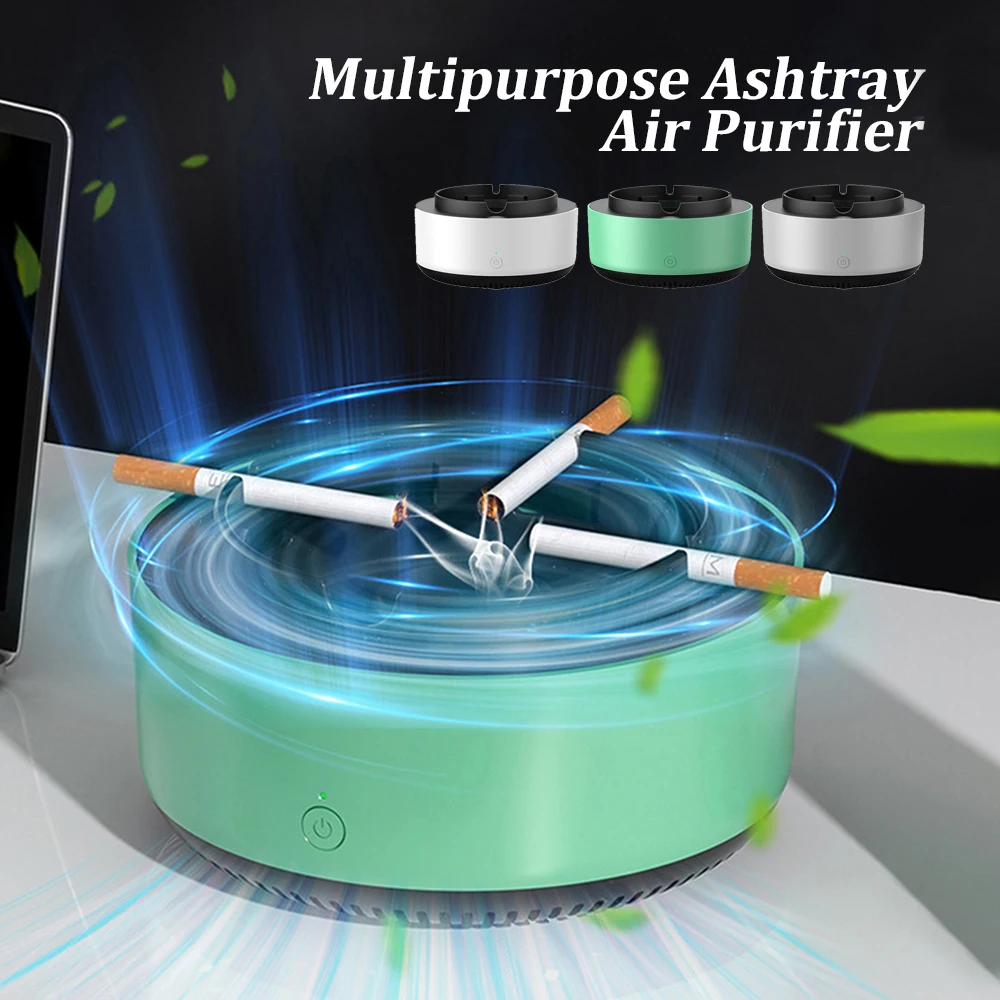 Enhanced Product Title: Portable Automatic Air Purification Ashtray with Anion Technology