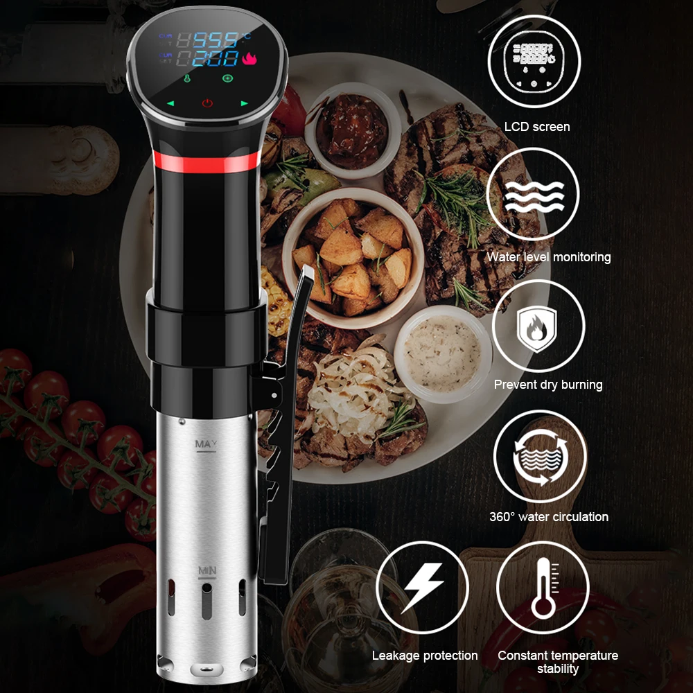 Sous Vide Machine Immersion Circulator 1100 Watts LCD Digital Display Accurate Temperature Waterproof Sous Vide Precision Cooker 3