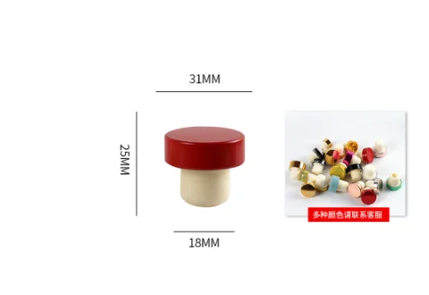 02 High molecular T-shaped cork wine bottle stopper sealing rubber wooden cork empty wine bottle cap metal stopper