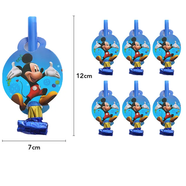 12PCS Kids Happy Birthday Party Favor Minnie Mouse Mickey Whistle Party Supply Gift Cute Giveaway Souvenir 2