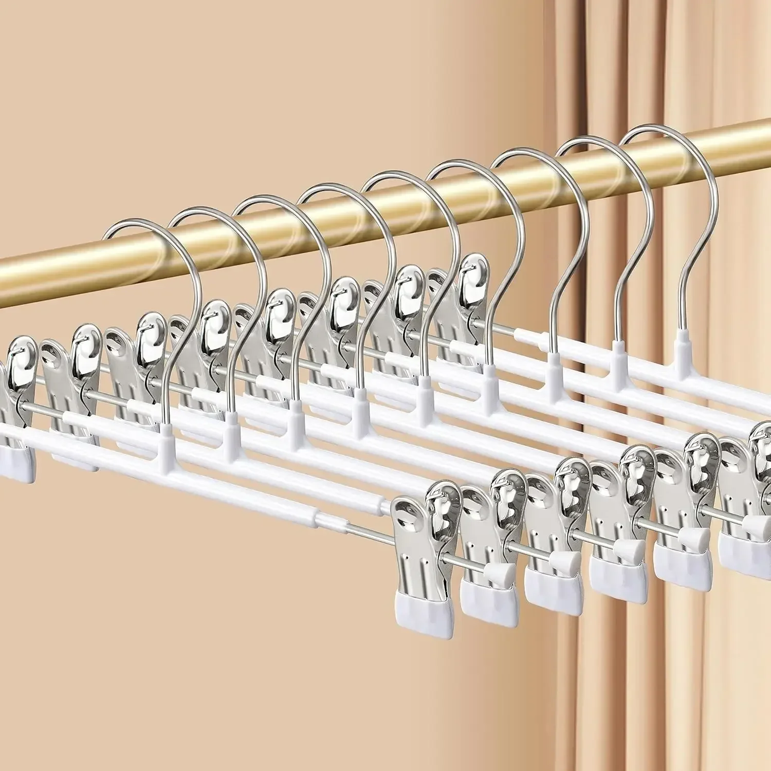 Pants Hangers with Clips Adjustable SkirtHangers for Women Non-Slip Trousers Hanger for Jeans Clothes Hangers Pants clothes hanger storage hanger