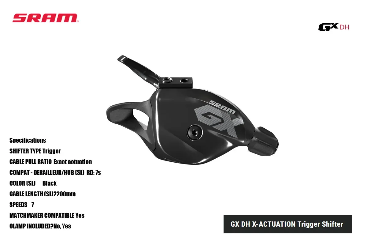 SRAM GX DH X-Actuation Trigger Shifter (Black) (Right) (7