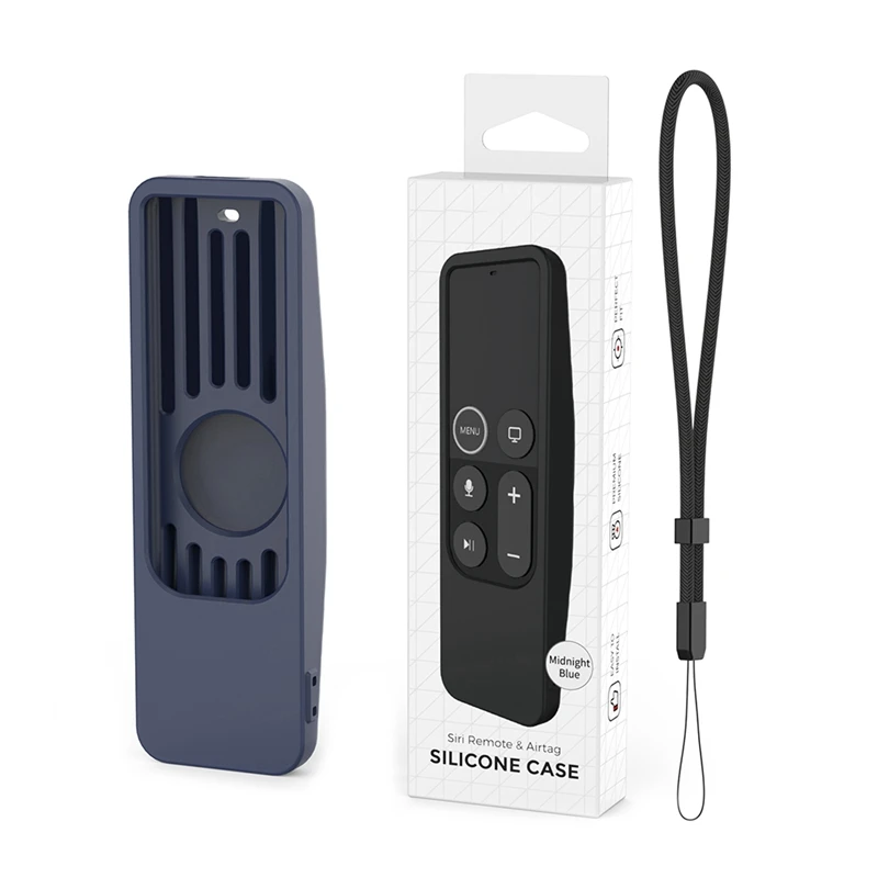 Per Il 2017 Apple Tv Hd/4K Siri Remote Tv Siri Remote 1St Gen Case Con Custodia In Silicone Antiscivolo Per Supporto Airtag