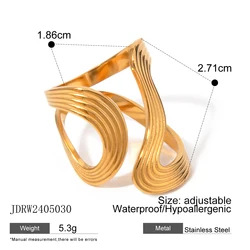 Elegant Geometric Open Stacked Irregular Ring for Women - Fashion Party & Festival Accessory (JDRW2405030)