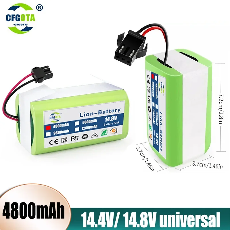 

New 4800mAh INR18650 4S1P Battery For DEXP MMB-300 X500 X520 X600 Mamibot EXVAC660 EXVAC880 Robot Vacuum Cleaner Battery