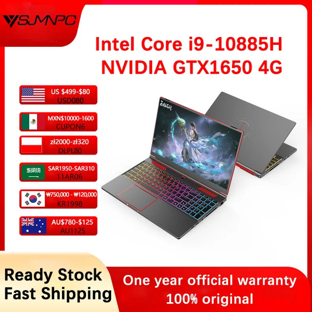 16 1 Inch Gaming Laptop Computer Gtx1650 4g Intel Core I9 10885h I7 10870h Windows11 Ram.jpg