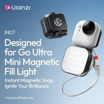 Ulanzi IN07 Mini Magnetic Fill Light for Insta360 Go Ultra 5600K Compatible with Go Ultra magnetic base for Culinary Shot Selfie