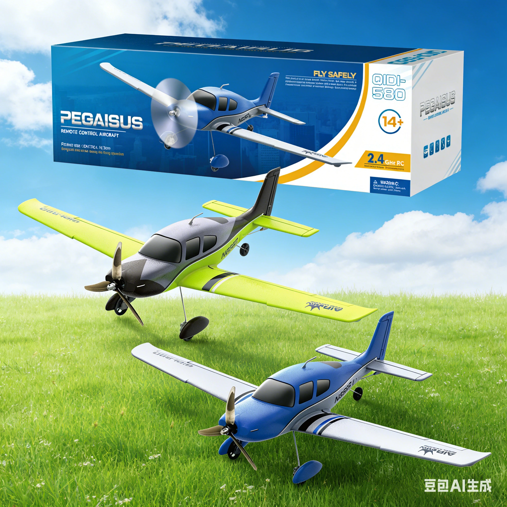 QIDI580 SR22 520mm 날개폭 EPP 폼 원격 조종 항공기, 2.4G 브러시..