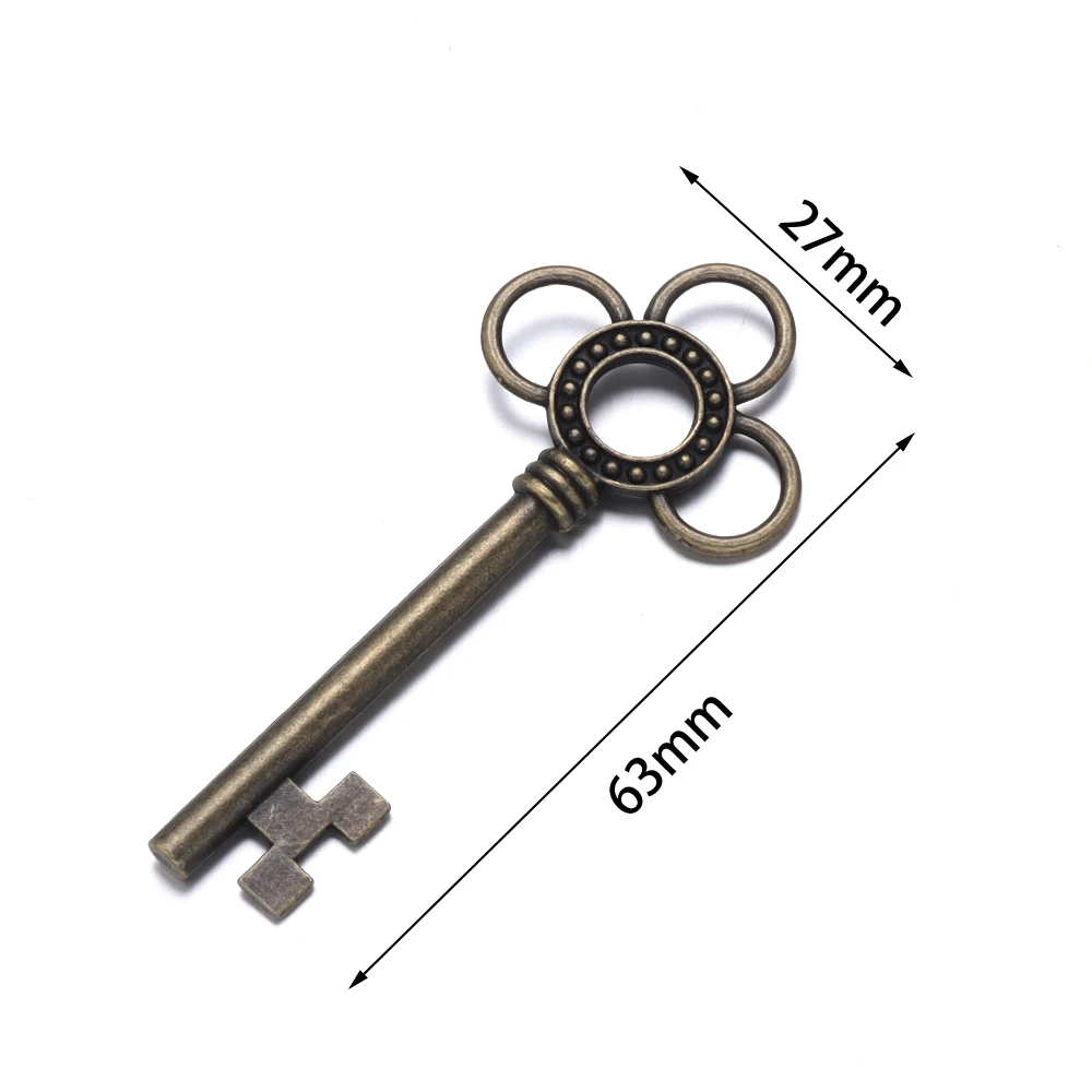 4 Mixed Antique Bronze Key Charms Metal Skeleton Key Charms – Smileyboy Beads