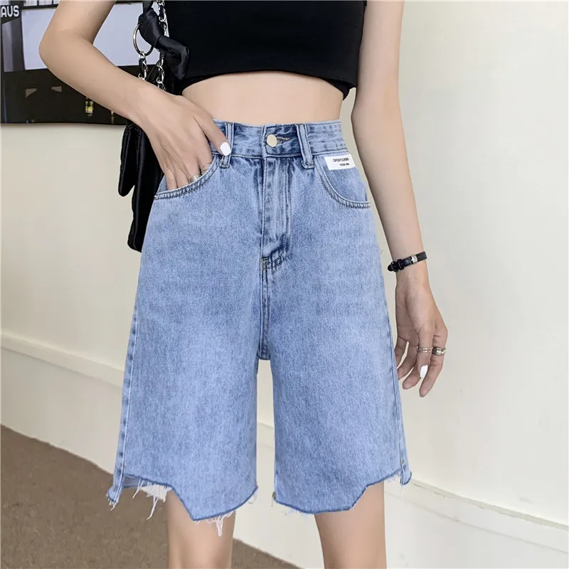 trendy clothes Women Summer Half Denim Shorts Y2K High Waist Blue Irregularity Jeans Shorts 2022 Casual Washed Short Pants Female Ropa Mujer african dresses