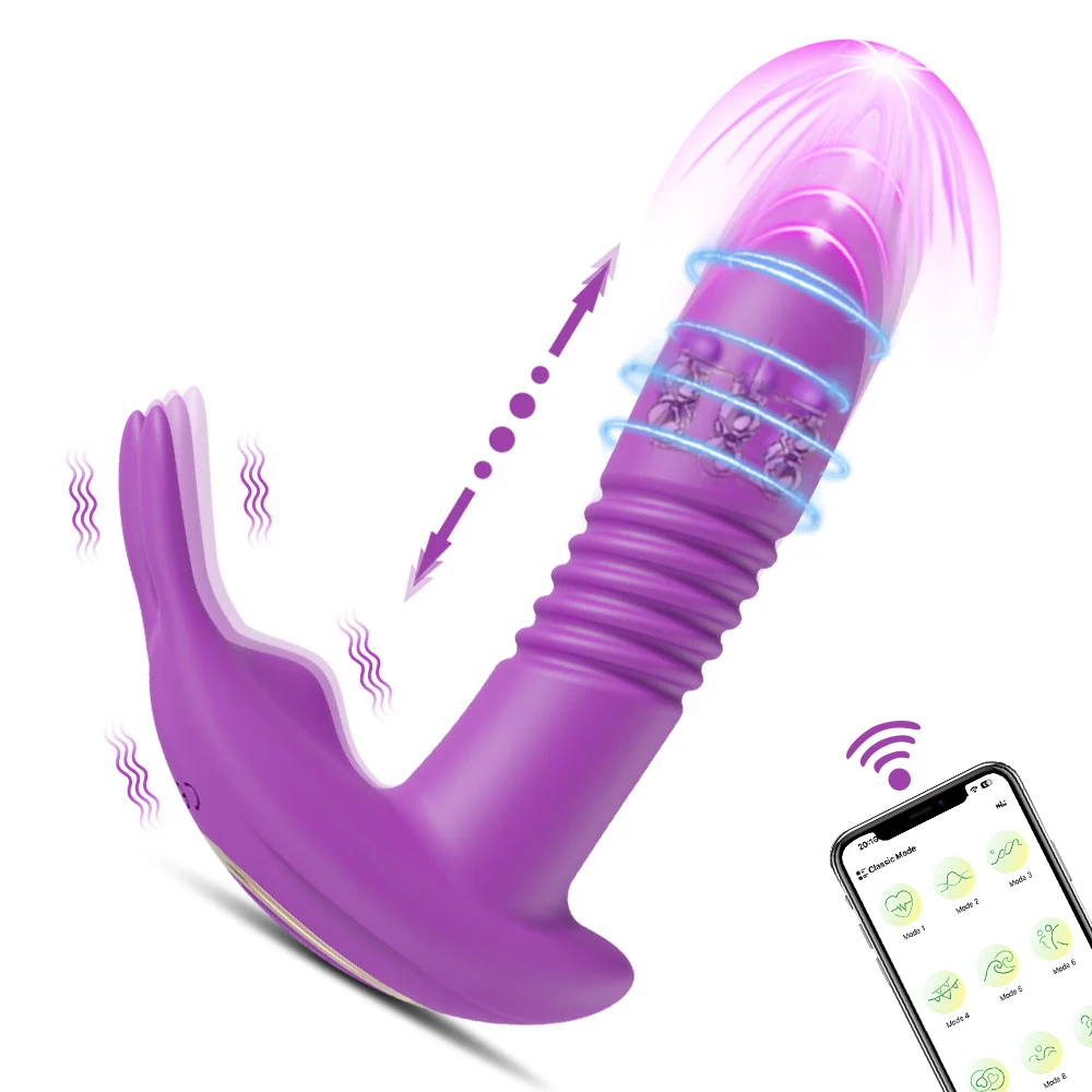 APP Stoßen Sex Spielzeug Vibrator für Frauen Klitoris Stimulator Rotierenden Teleskop Tragbare G-punkt Dildo Erwachsene Sex Liefert