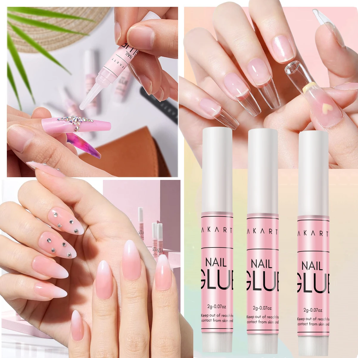 300Pcs Nail Glues  Super Adhesives Makartt Fast Drying Quick Bonding 2g/pcs False Nail Glue for DIY Nails and Nail Salon 5