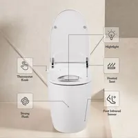 Heated Seat Smart Toilet, One Piece Toilet, Automatic Flush Tank Less Toilet without Bidet, with Foot sensor Flush 2
