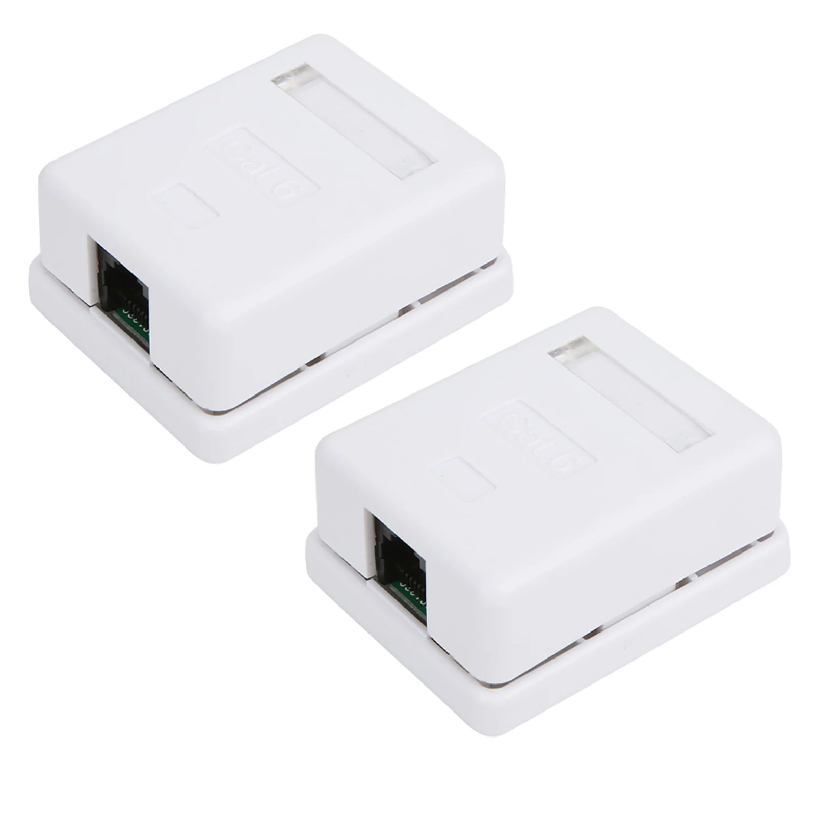 Cat6 RJ45 8P8C Mount Box Single Port Desktop Information Junction Box Connector Wall Coupler Jack Adapter 2Pcs electrical junction box,electrical box,electrical distribution box