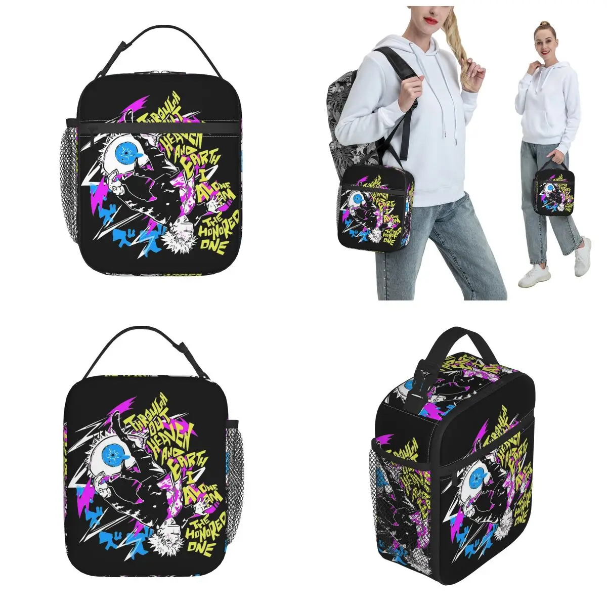 Jujutsu Kaisen Gojo Satoru Insulated Lunch Bags Leakproof Meal Container Thermal Bag Lunch Box Tote Office Outdoor Bento Pouch