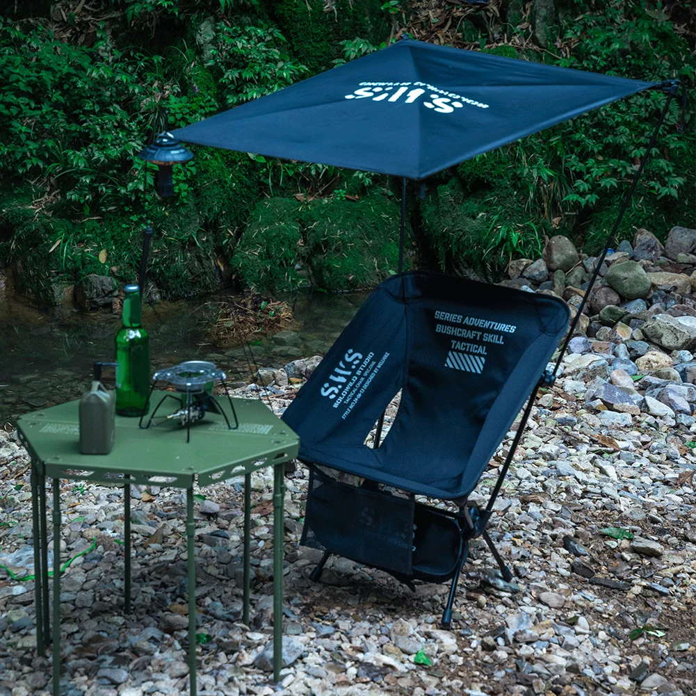 Ultralight Attachable Chair Canopy Portable UPF 50+ Sunshade Beach Camping Fishing Picnic Compatible with Multiple Moon Chair