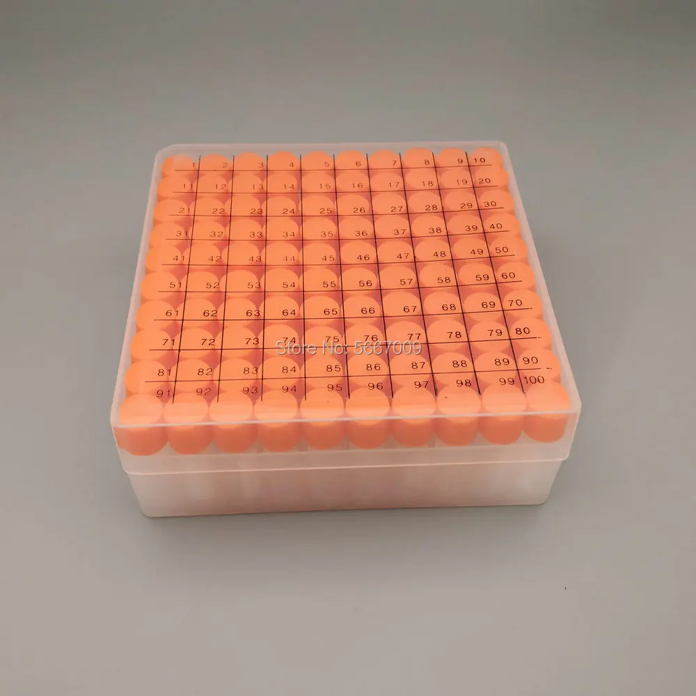 100pieces plastic 1.8ml freezing tube + one piece 100 vents plastic Freezing tube storage box with number