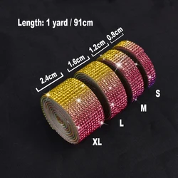 Sparkling Self - Adhesive Rhinestone Crystal Ribbon for Creative DIY Decor & Crafts (Rainbow)