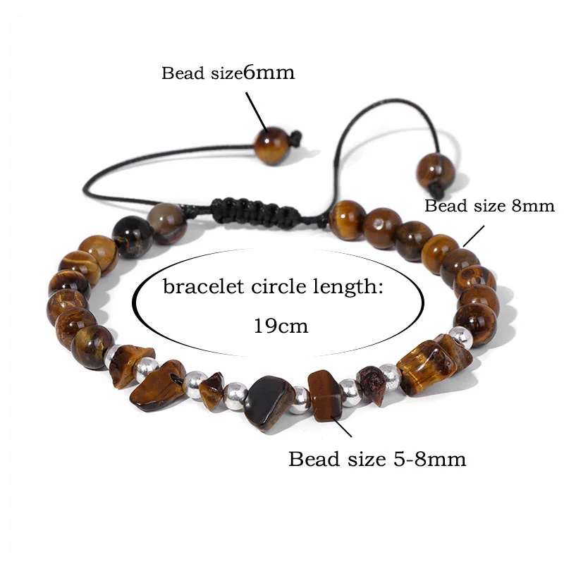 Pulsera de cuentas de piedra Natural para hombres y mujeres, amatistas, lapislázuli, Chip, grava Irregular, ajustable, regalos de joyería