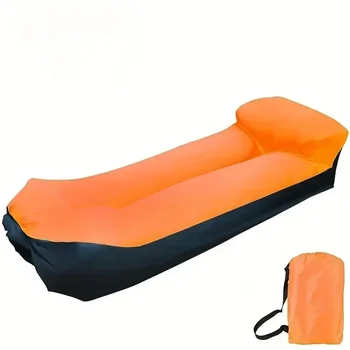 Poltrona lounge gonfiabile con cuscino: divano portatile e facile da piegare adatto per campeggio, spiaggia e vacanze